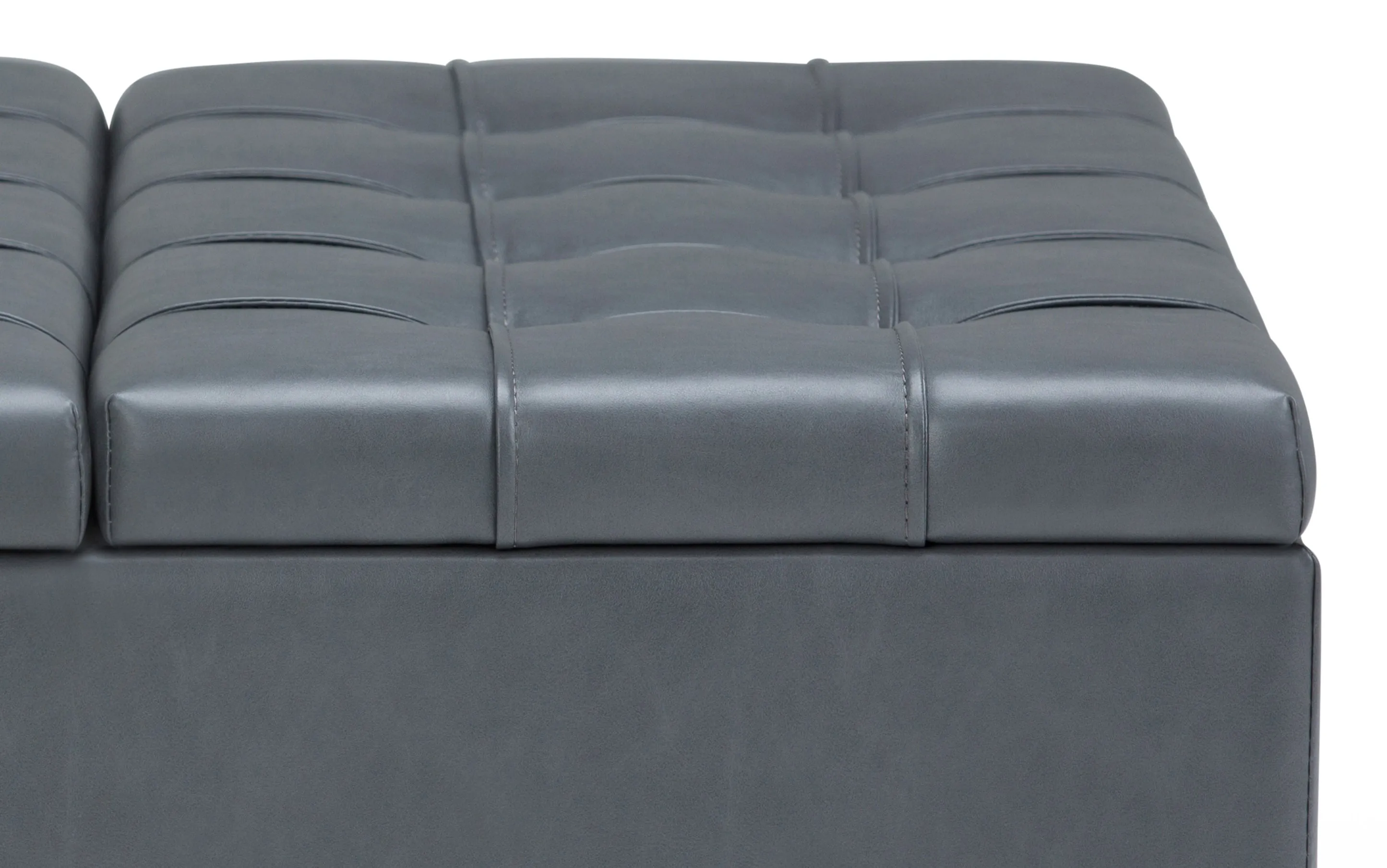 Harrison Coffee Table Ottoman in Vegan Leather