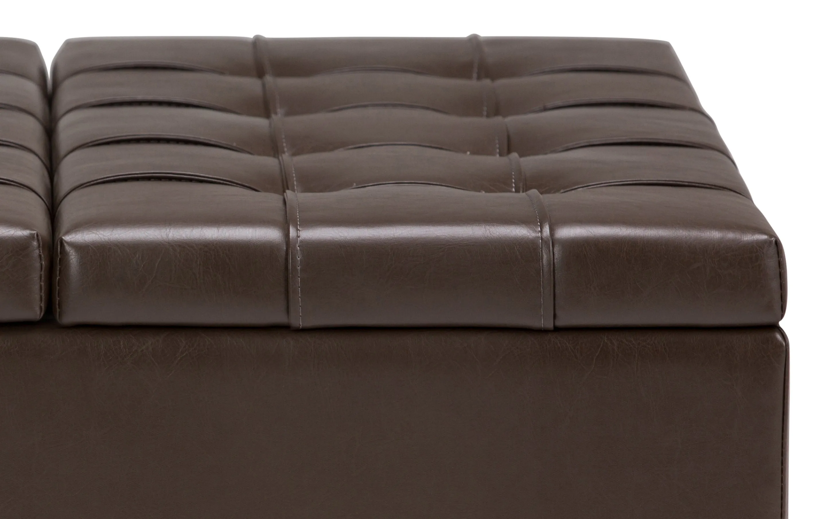 Harrison Coffee Table Ottoman in Vegan Leather
