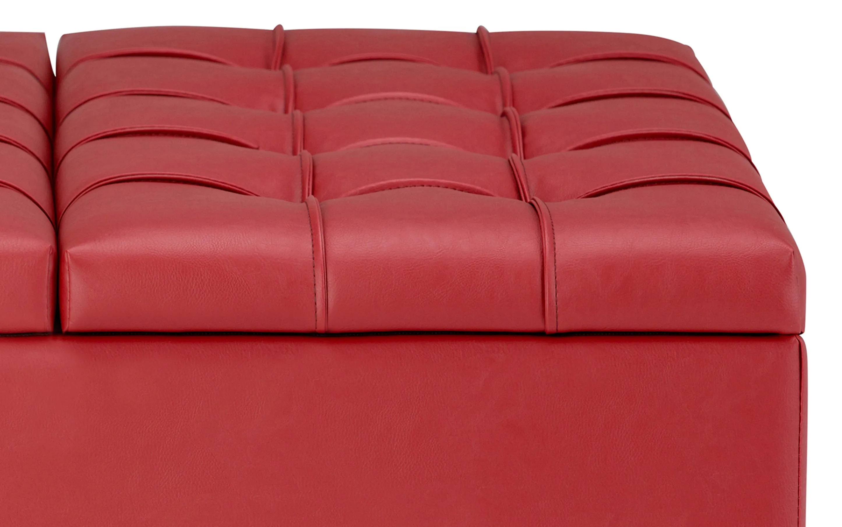 Harrison Coffee Table Ottoman in Vegan Leather