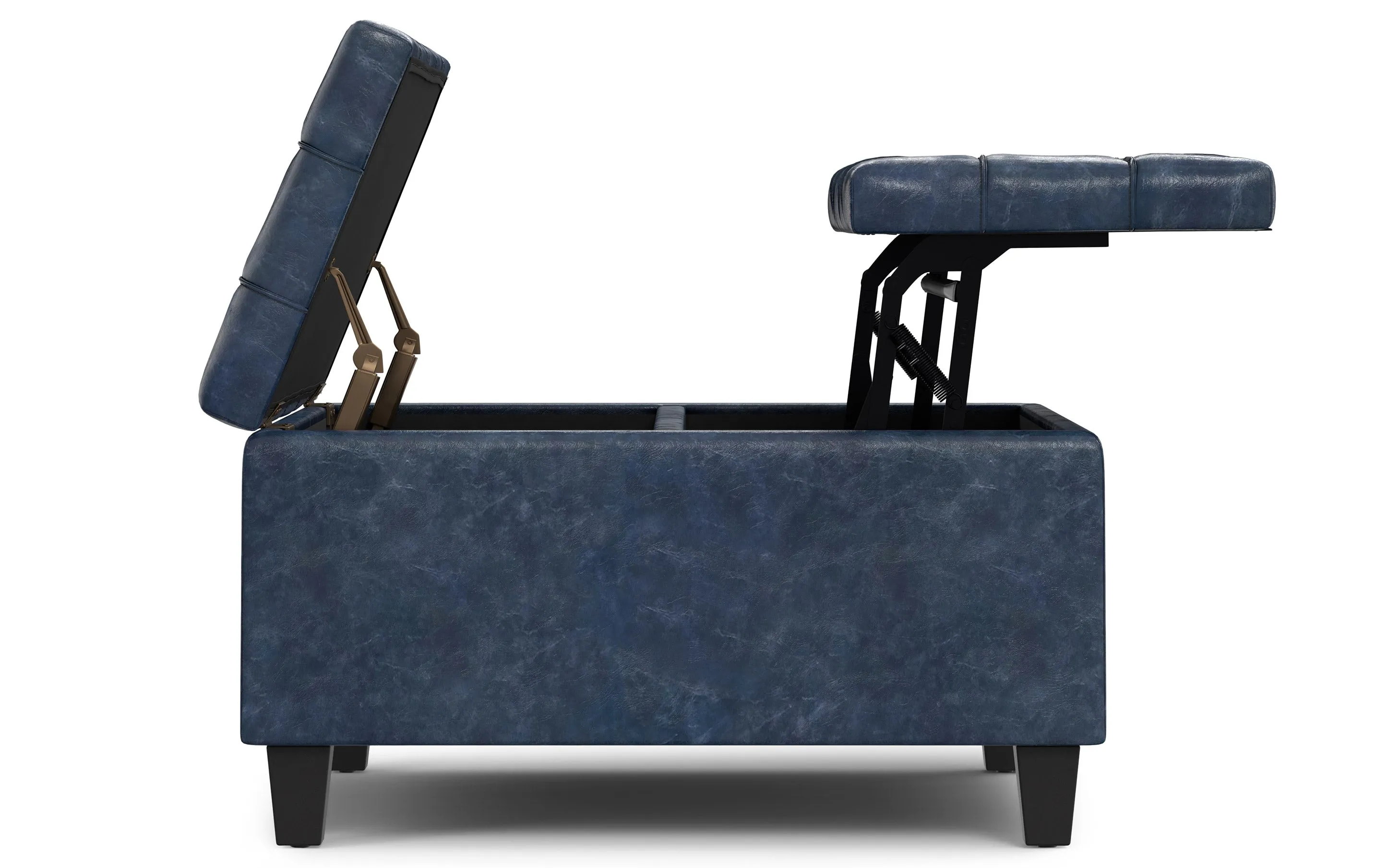 Harrison Small Square Coffee Table Storage Ottoman in Vegan Leather