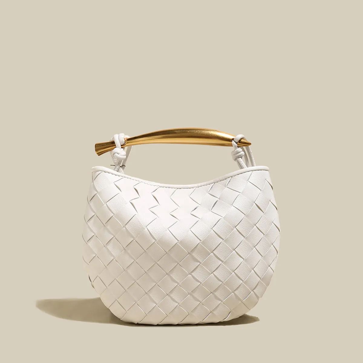 Italian Life Woven Shoulder Bag with Sculptured Handle