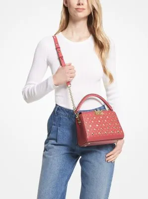 Karlie Graphic Logo Striped Leather Crossbody Bag | 55741