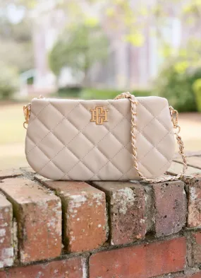 Livi Quilted Crossbody in Taupe