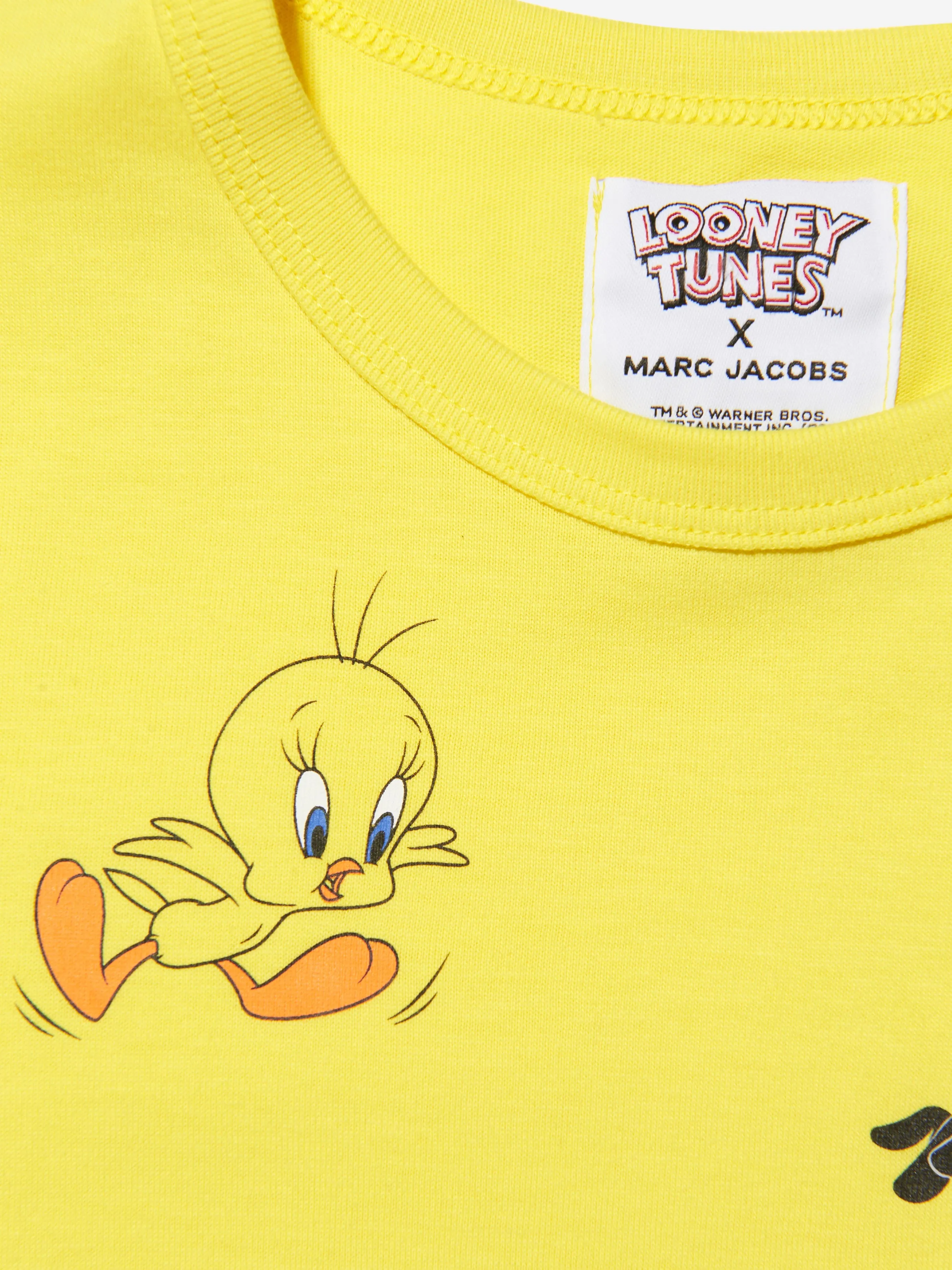 MARC JACOBS Girls Looney Tunes Bag Print Dress in Yellow