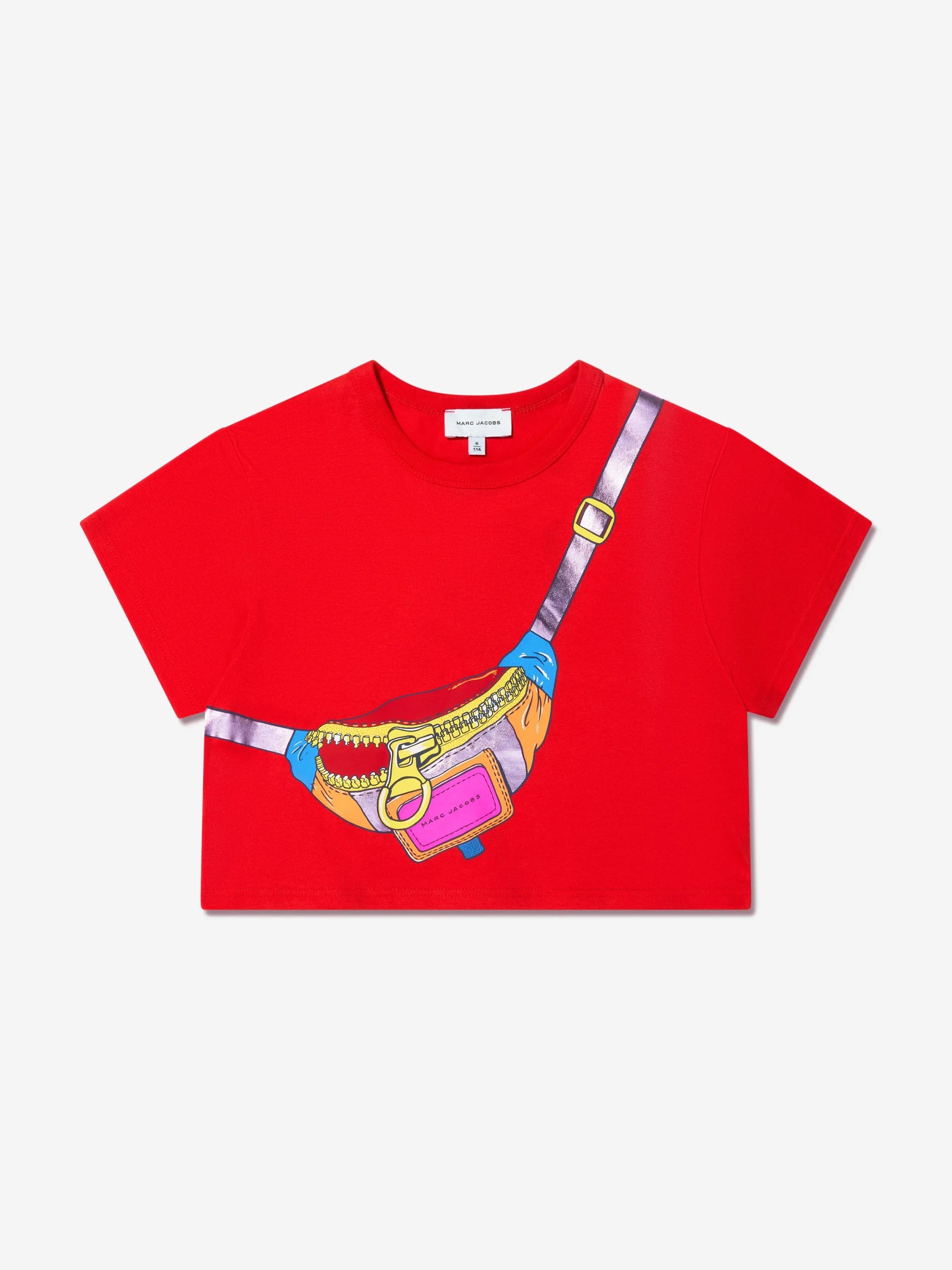 MARC JACOBS Girls Organic Cotton Bag Print T-Shirt in Red