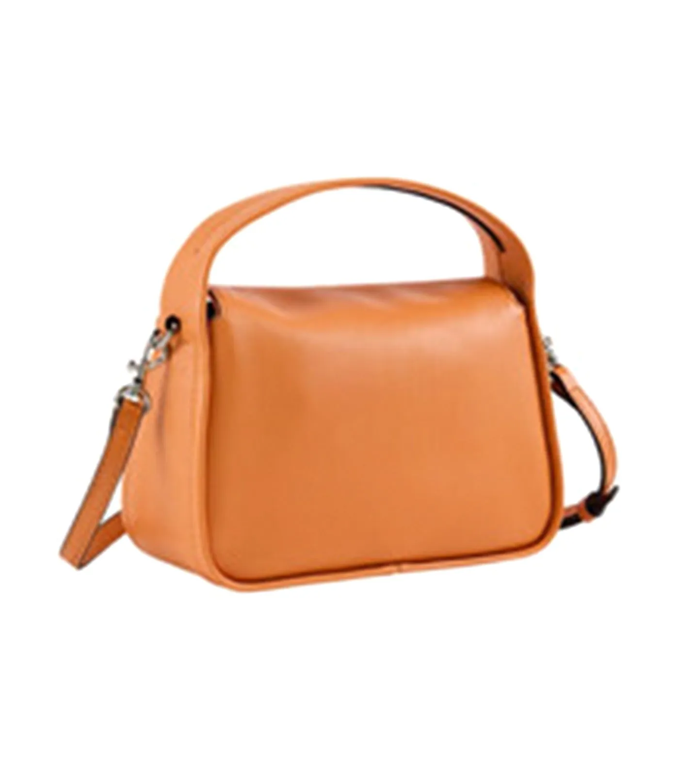 Metal Monogram Mini Block Bag Caramel