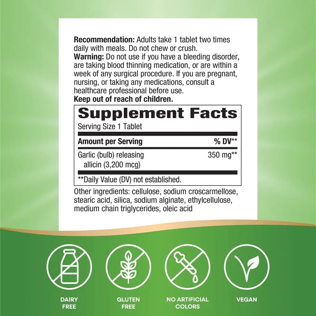 Nature's Way Garlicin Cardio 180 Vegan Tablet