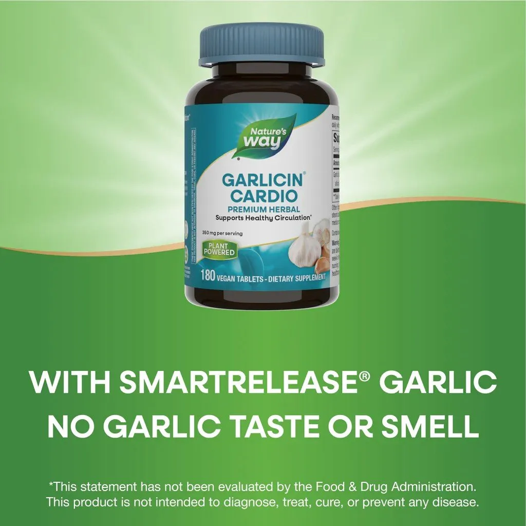 Nature's Way Garlicin Cardio 180 Vegan Tablet