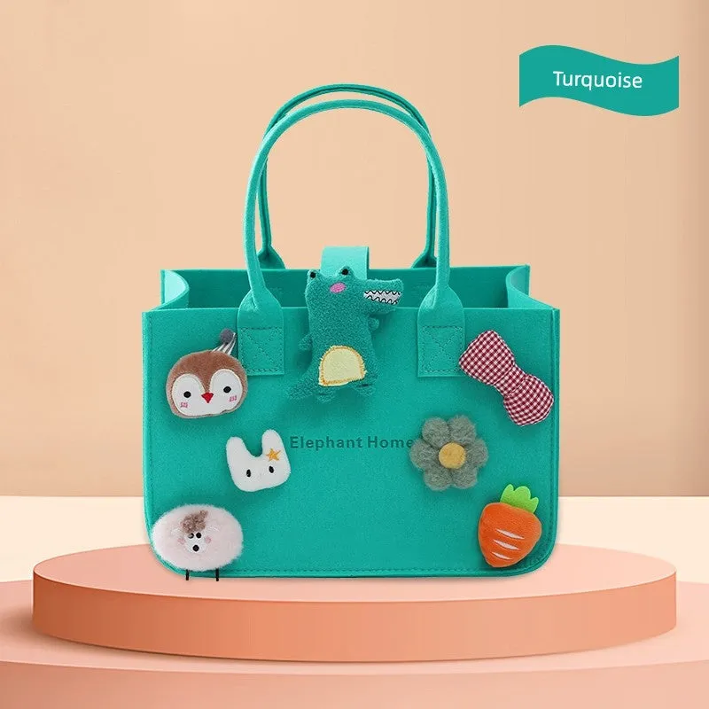 New Arrival Handbag Cartoon Doll Girl Felt Bag