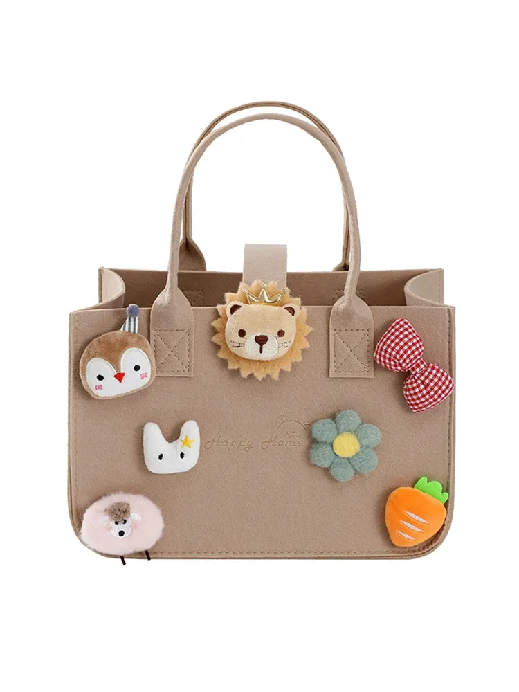 New Arrival Handbag Cartoon Doll Girl Felt Bag