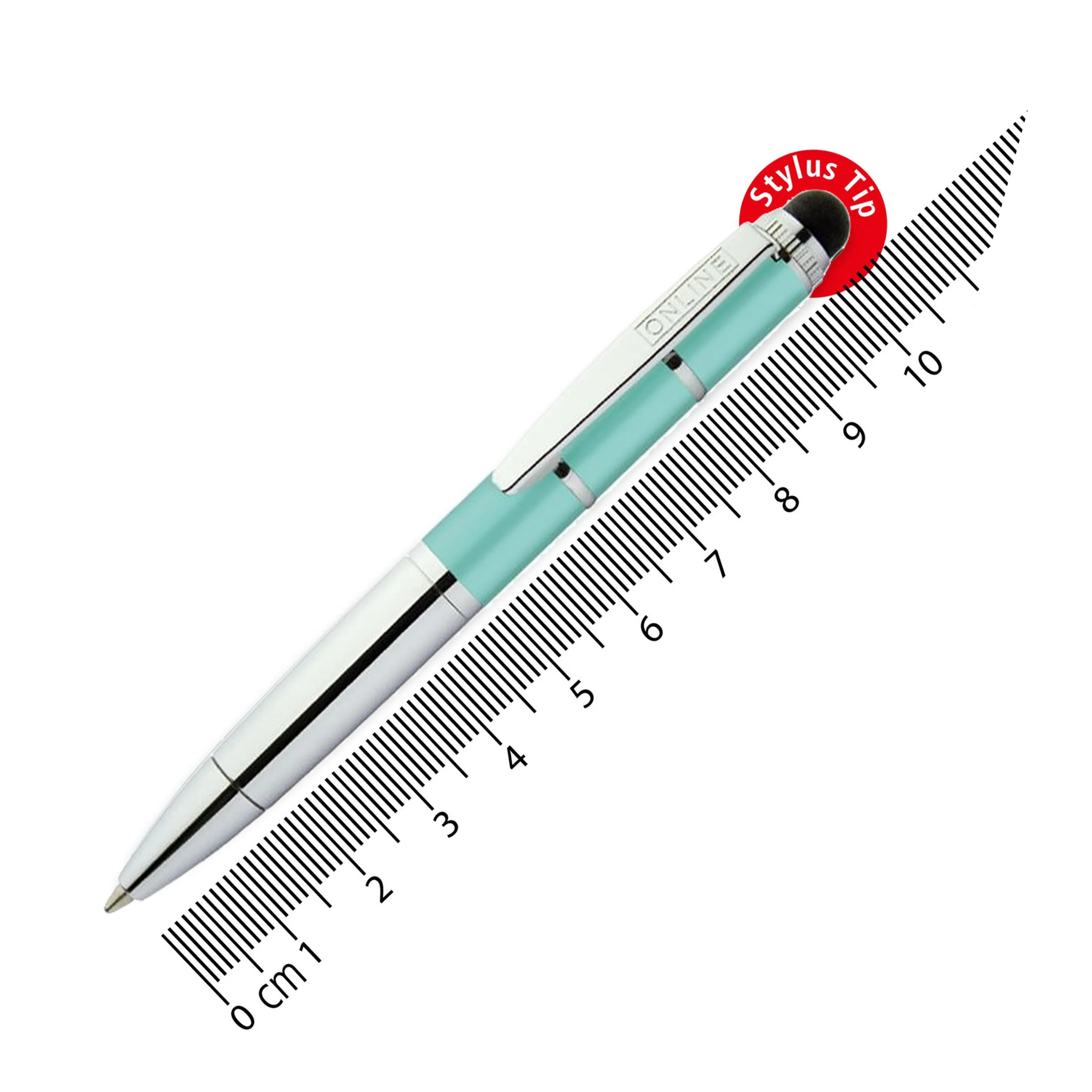 Online Piccolo Ballpoint Pen - Pastel Turquoise (Mini Sized with Stylus)