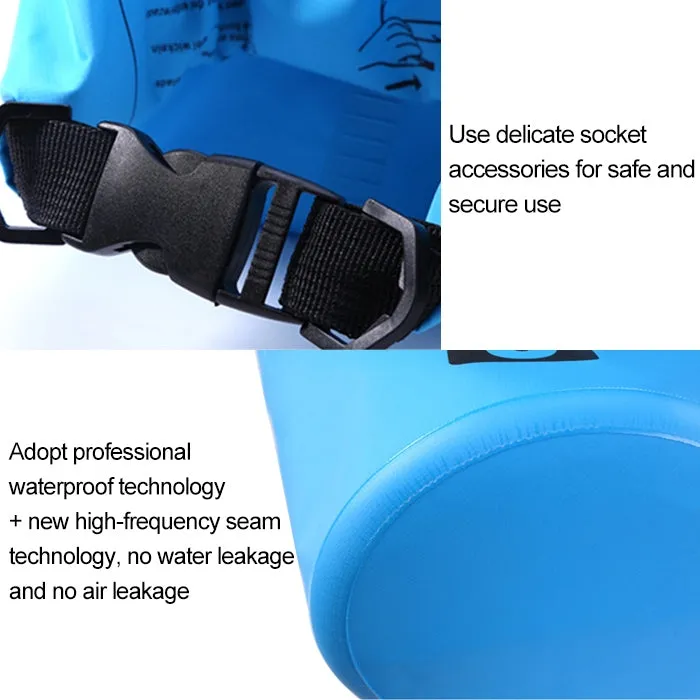 Outdoor Waterproof Single Shoulder Bag Dry Sack PVC Barrel Bag, Capacity: 10L (Black)