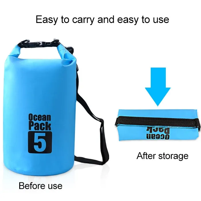 Outdoor Waterproof Single Shoulder Bag Dry Sack PVC Barrel Bag, Capacity: 3L (Sky Blue)