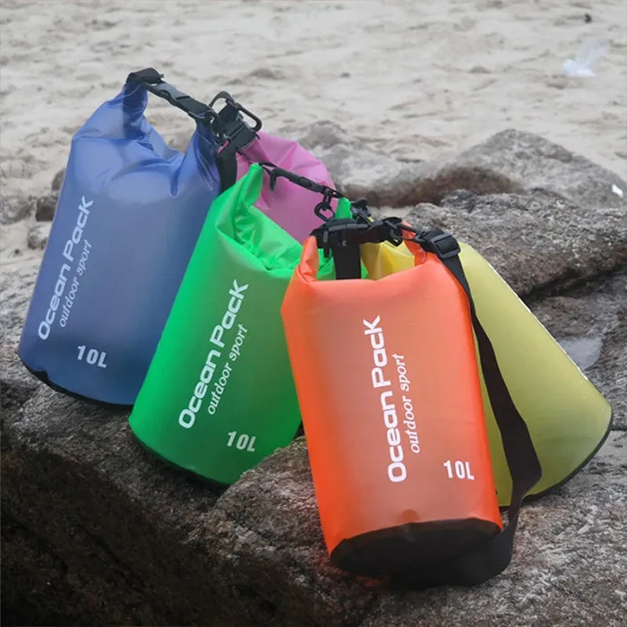 Outdoor Waterproof Single Shoulder Dry Bag Dry Sack PVC Barrel Bag, Capacity: 5L (Yellow)