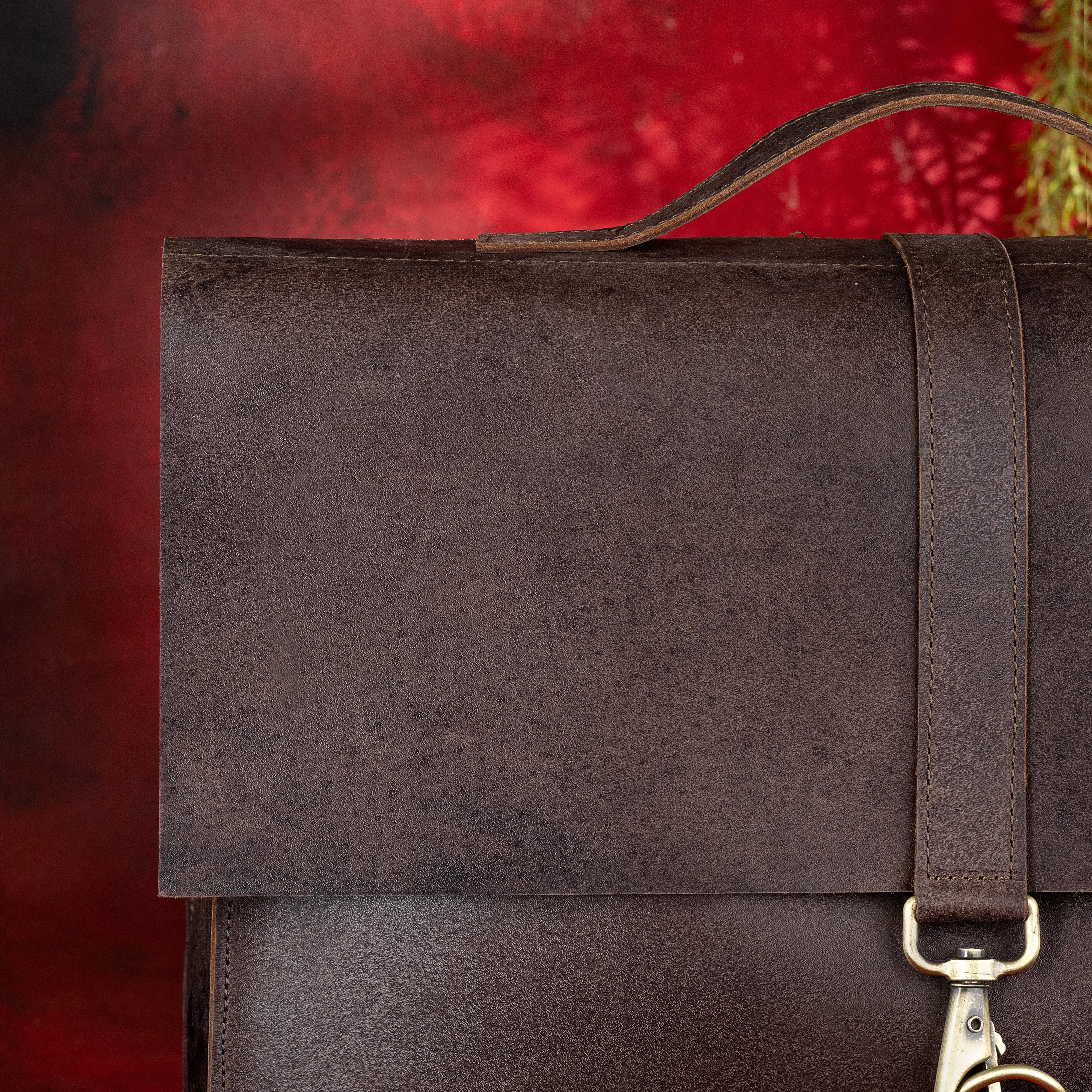 Past Master Blue Lodge Briefcase - Genuine Cow Leather Convertible Bag