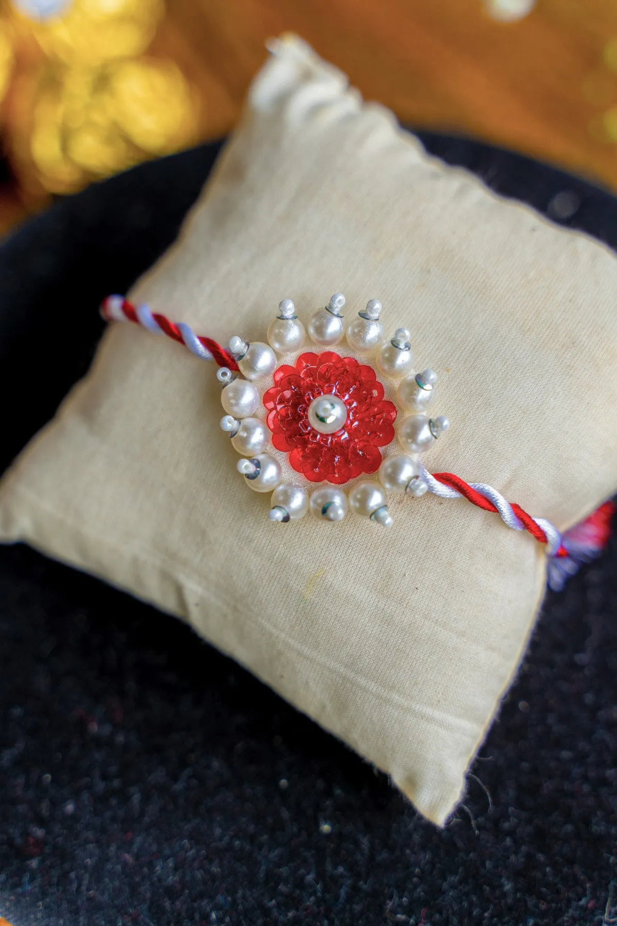 Pearl Heaven Embroidered Rakhi