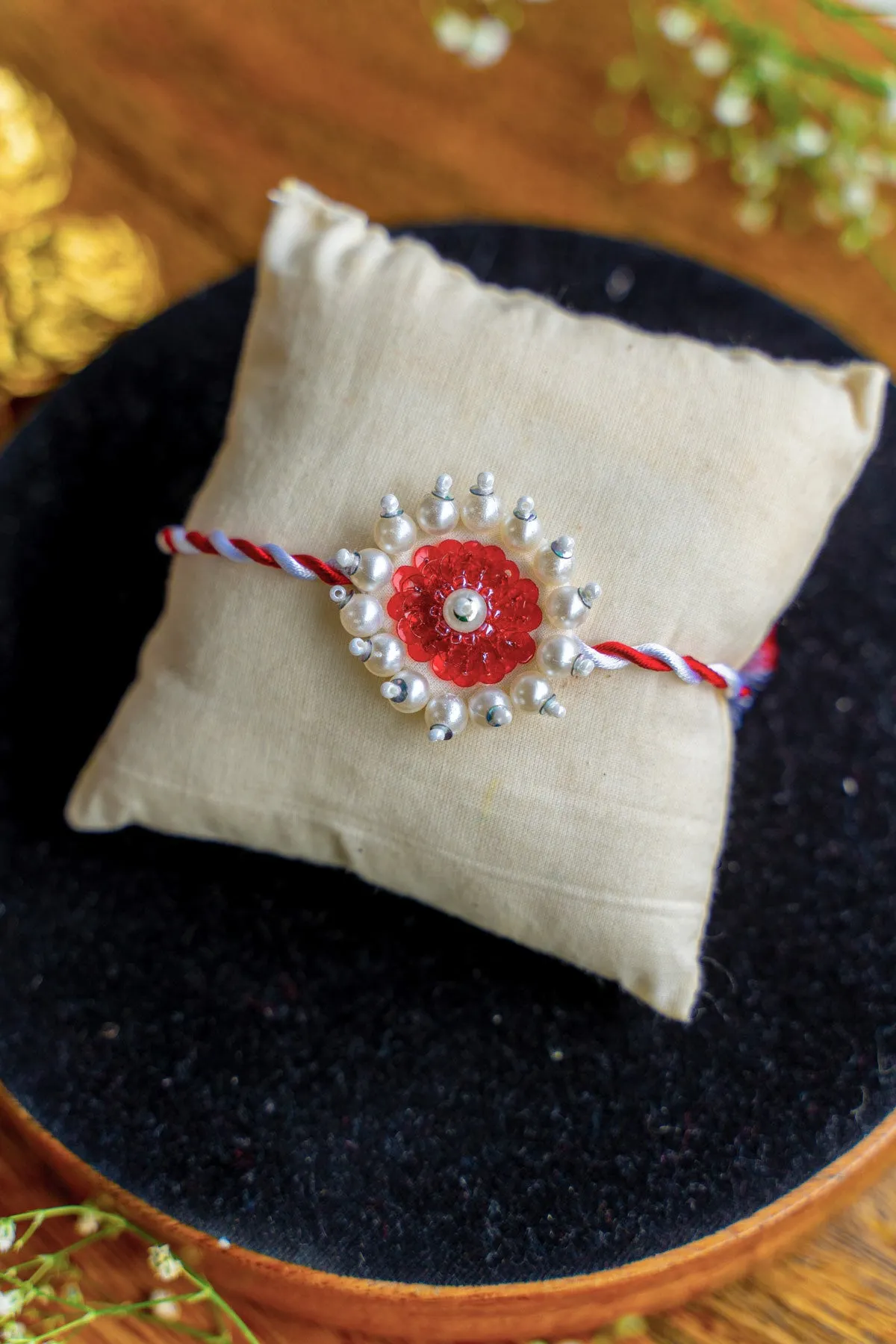 Pearl Heaven Embroidered Rakhi