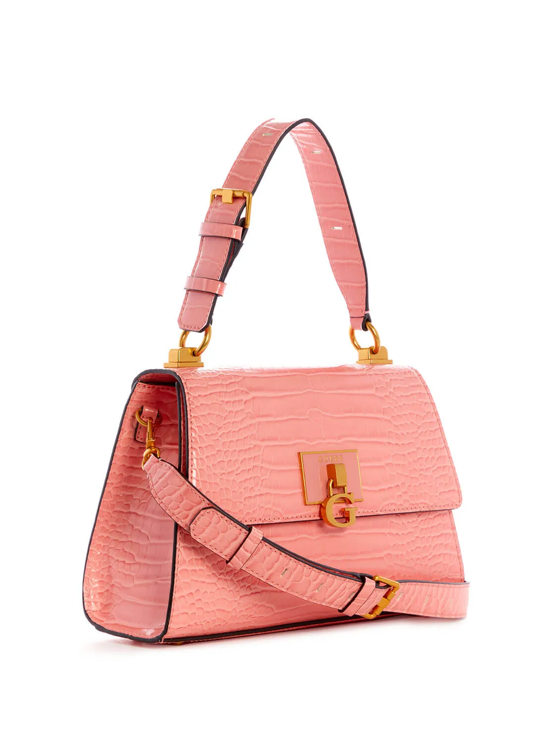 Pink Croc Stephi Top Handle Satchel