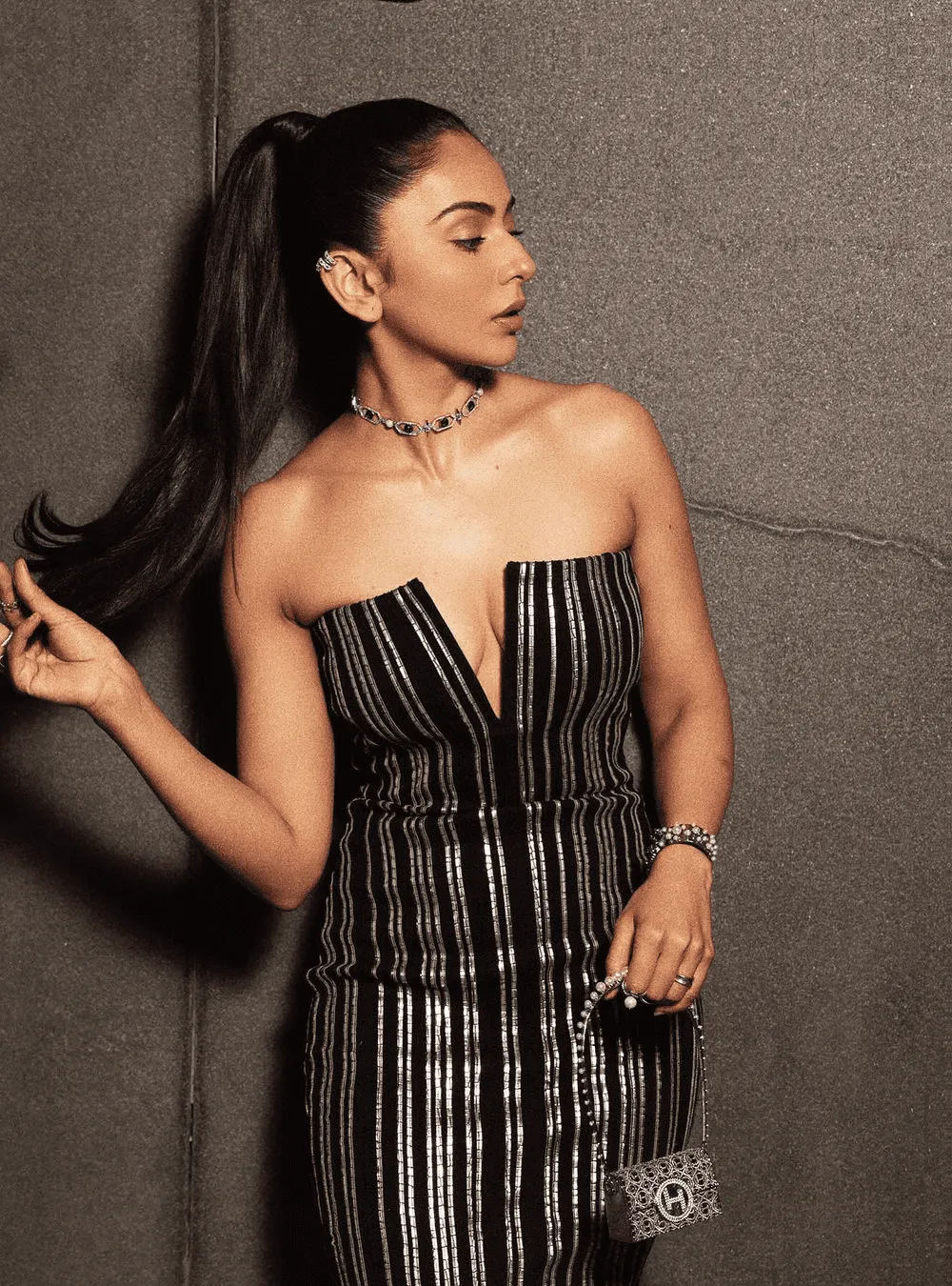 Pooja Hegde In Pico Minaudiere Couture Bag