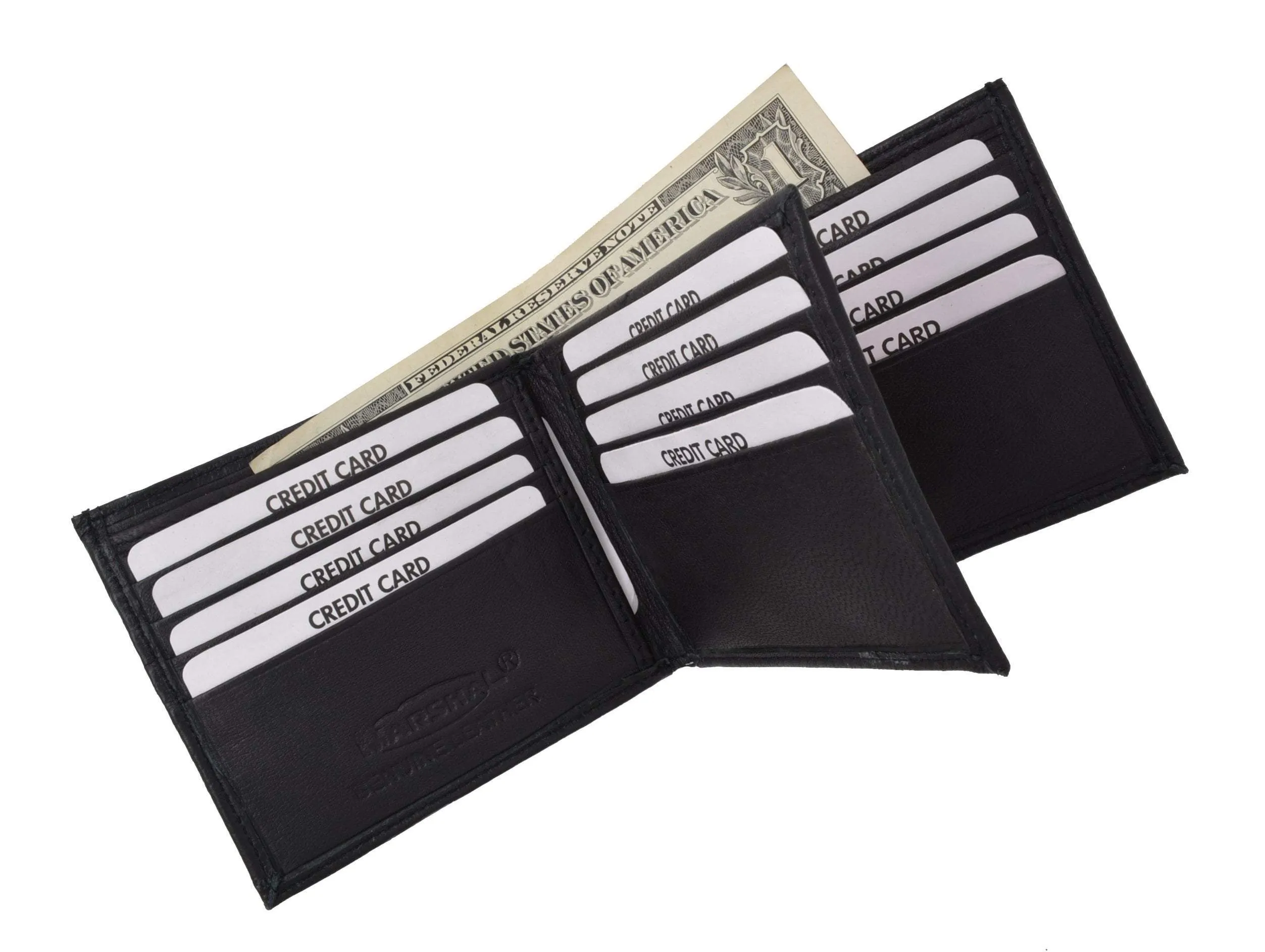 RFID Blocking Premium Soft Leather Croco Pattern  Men's Multi-Card Compact Center Flip Bifold Wallet RFIDP52CR (C)
