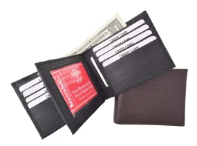 RFID Blocking Premium Soft Leather Croco Pattern  Men's Multi-Card Compact Center Flip Bifold Wallet RFIDP52CR (C)