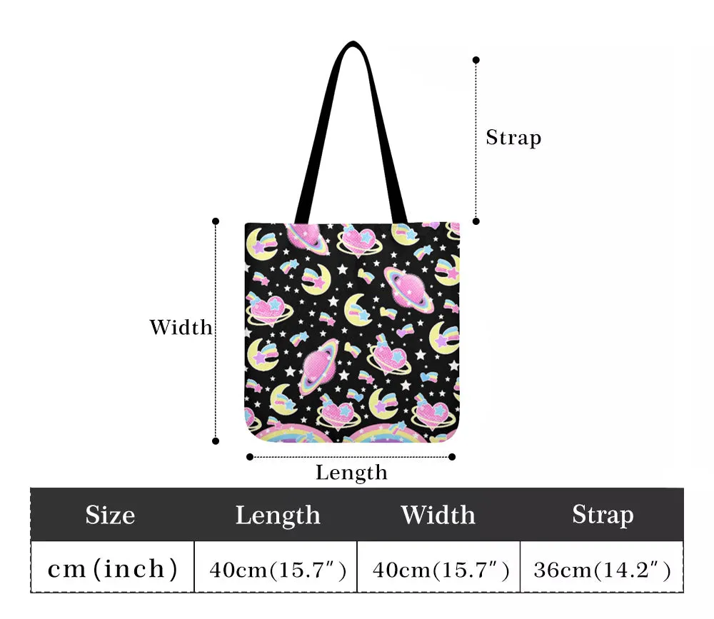 Saturn's Wish Purple Canvas Tote Bag