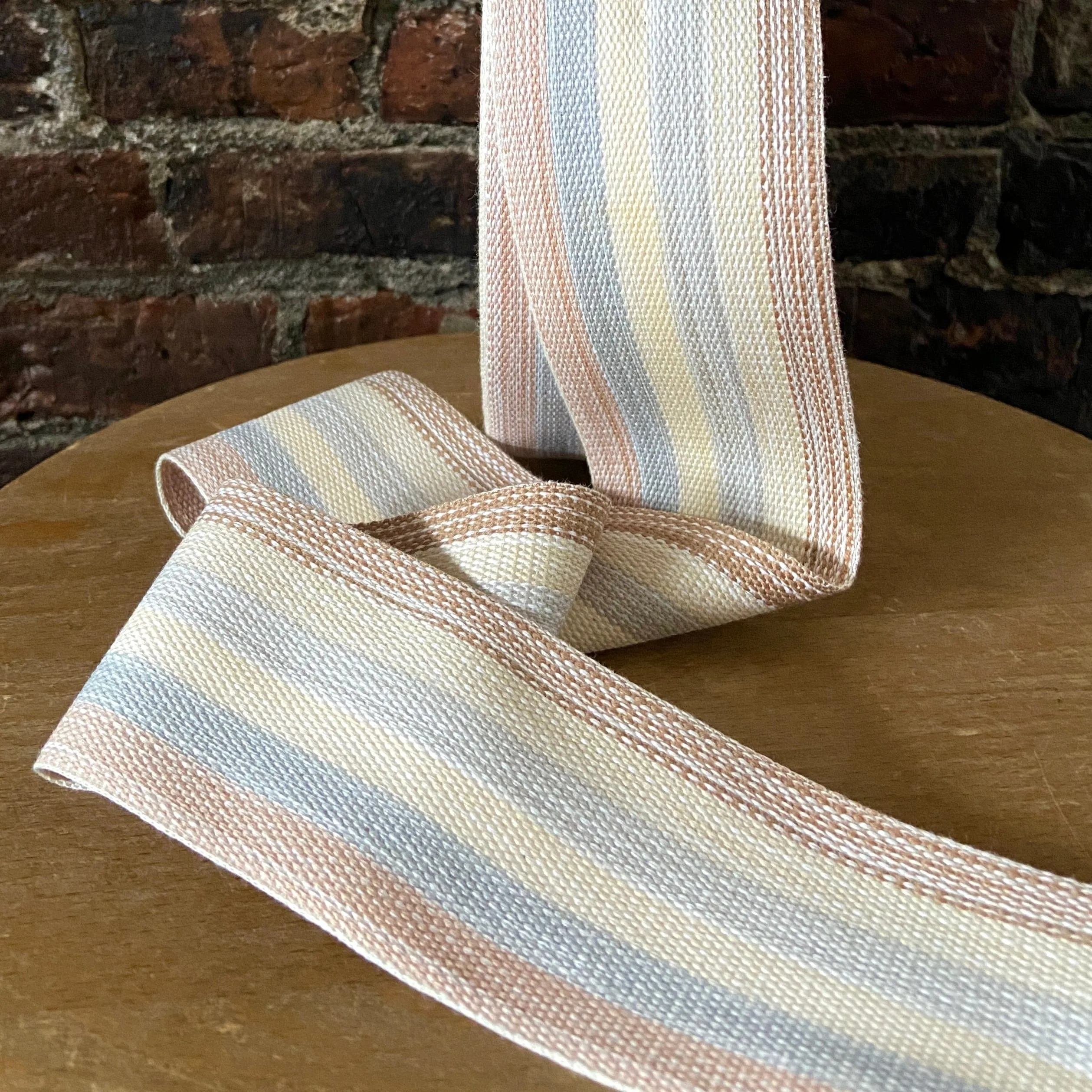 Striped Cotton Webbing - Earth Tones - 2.5" Wide