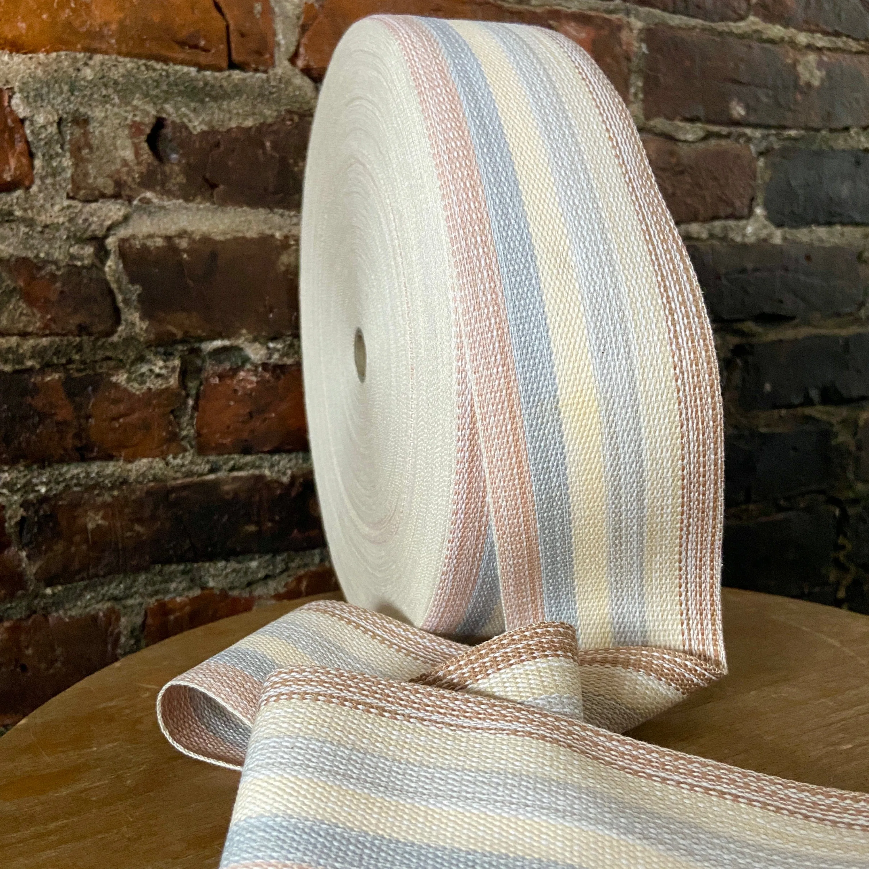 Striped Cotton Webbing - Earth Tones - 2.5" Wide