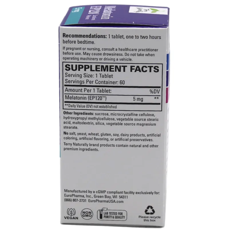 Terry Naturally Melatonin 5mg Sustained Release 60ct