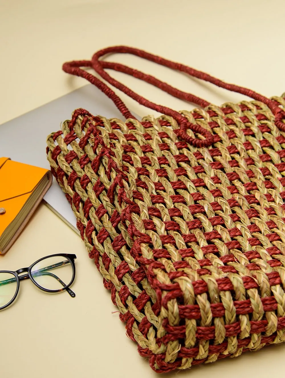 The India Craft House Sabai Grass Handmade Multiutility Laptop Bag