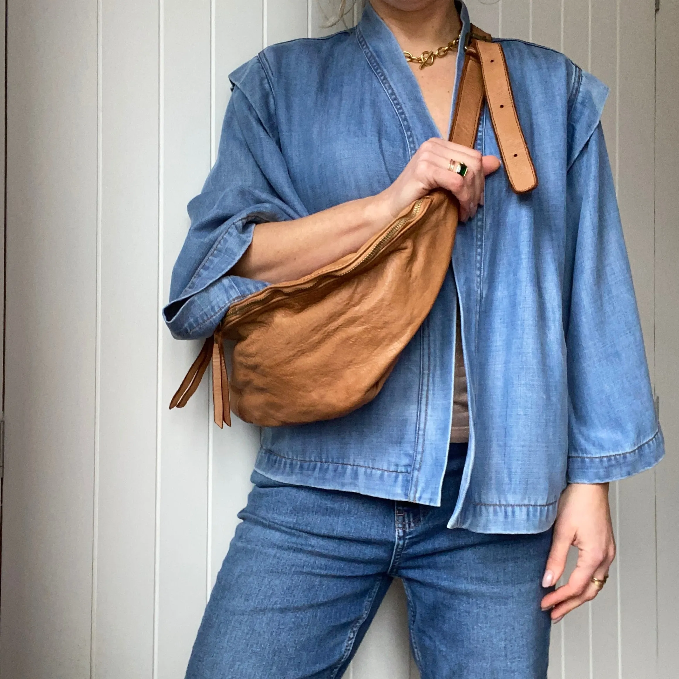 The X Large Washed Leather BumBag