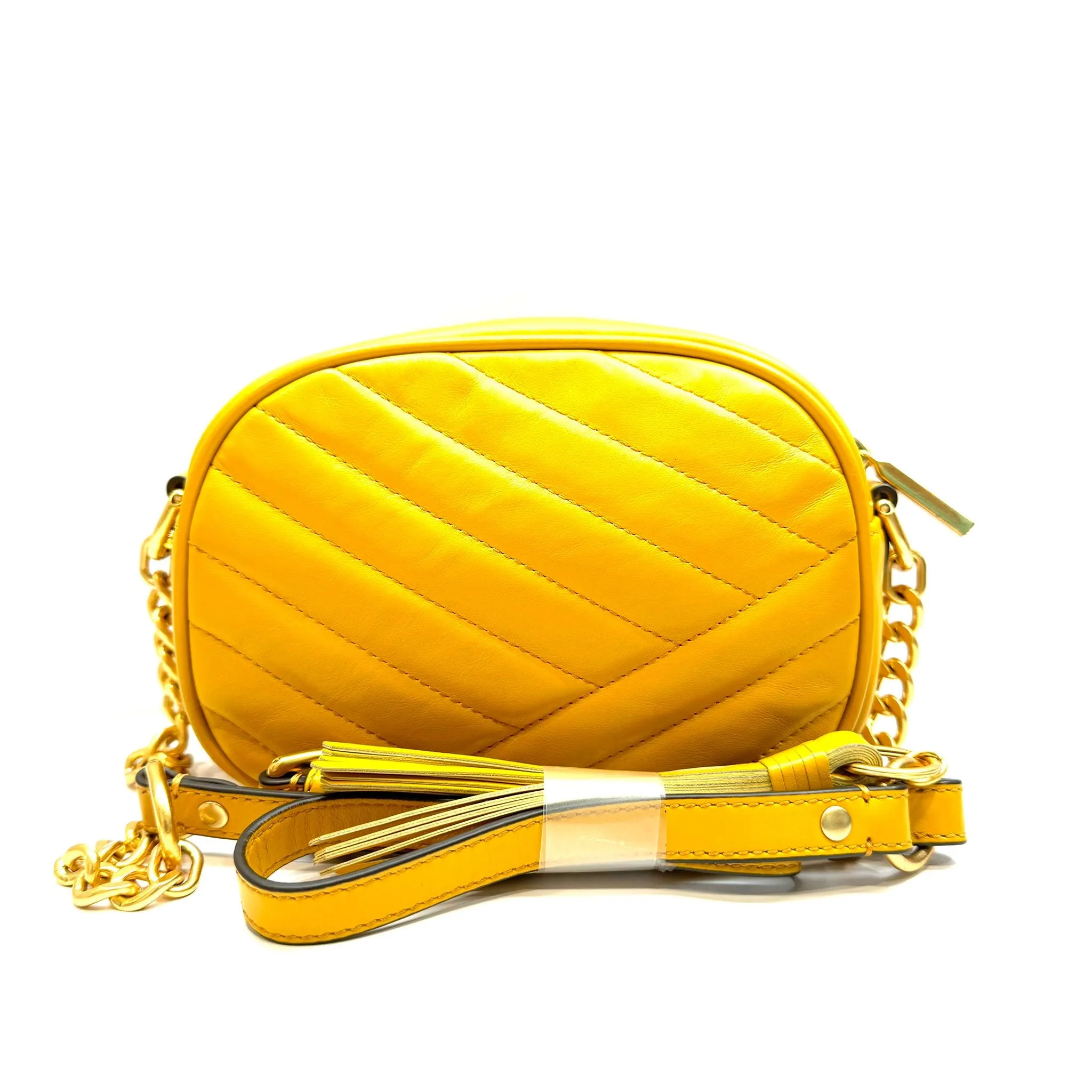 Tory Burch Mustard Yellow Leather Shoulder Bag