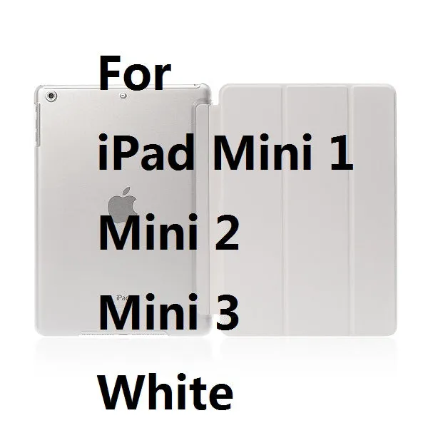 Ultra Slim Four Fold PU Leather with Crystal Hard Back Smart Stand Case Cover for iPad 2 iPad 3 iPad 4 Mini 1 2 3