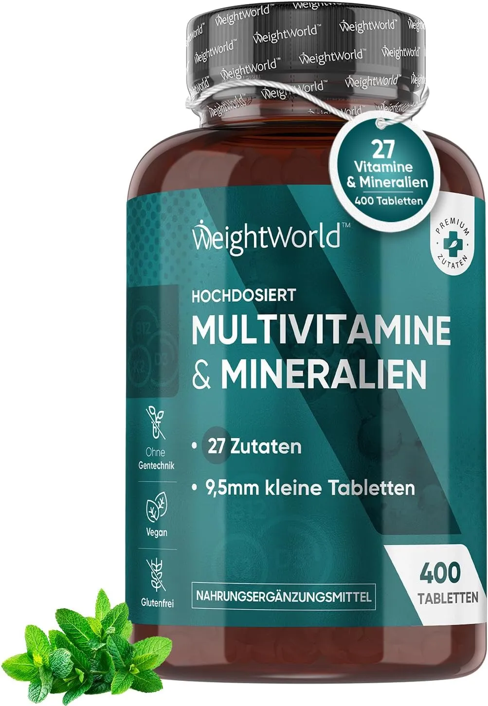 WeightWorld 365 Vegan Multivitamin Tablets - A-Z Vitamins & Minerals, Immune & Blood Pressure Support, EFSA Approved