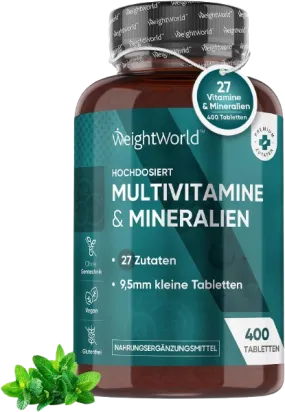 WeightWorld 365 Vegan Multivitamin Tablets - A-Z Vitamins & Minerals, Immune & Blood Pressure Support, EFSA Approved