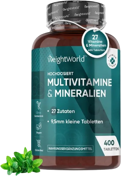 WeightWorld 365 Vegan Multivitamin Tablets - A-Z Vitamins & Minerals, Immune & Blood Pressure Support, EFSA Approved
