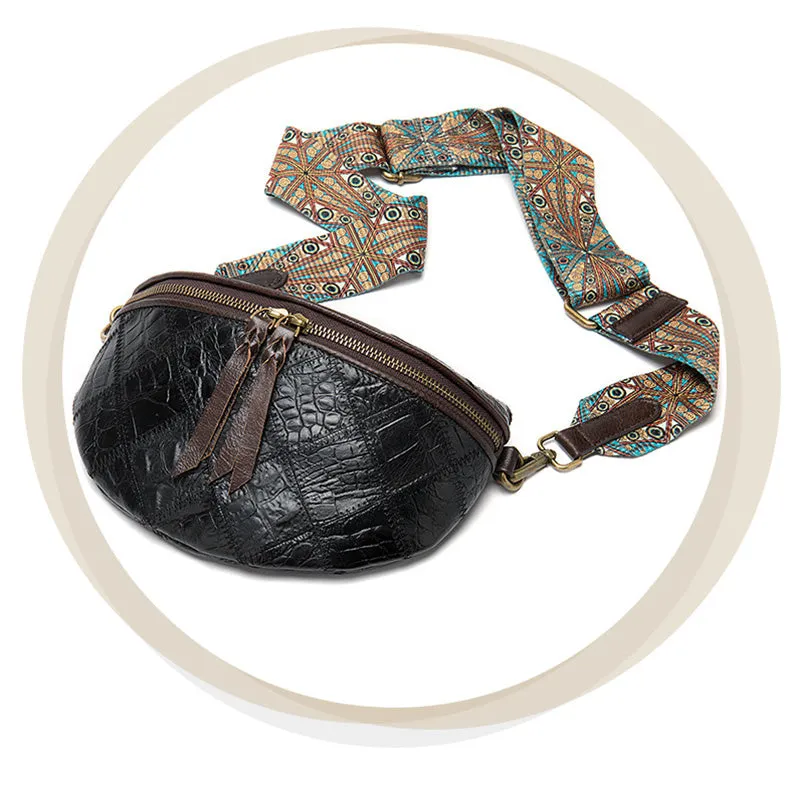 Western Womens Leather Boho Crossbody Bag Shoulder Purse Chest Bag